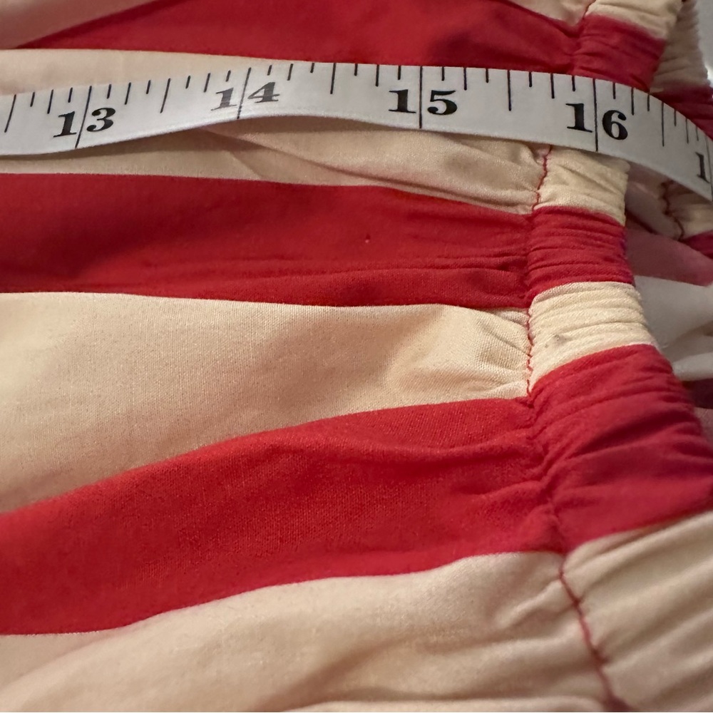 Tracy Reese Red and Cream Vertical Stripe Button-Down Top - Picture 14 of 16
